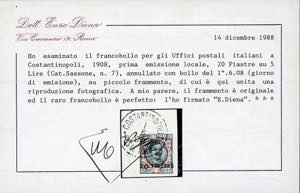 COSTANTINOPOLI 1908 - 20 piastre ... 