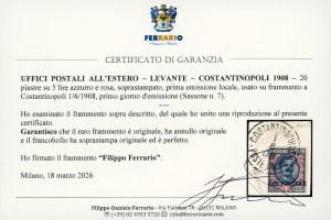 COSTANTINOPOLI 1908 - 20 piastre ... 