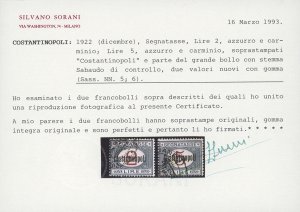 COSTANTINOPOLI SEGNATASSE 1922 - 2 ... 