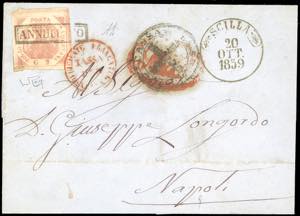 1859 - 2 grana brunastro, III tavola (7), ... 