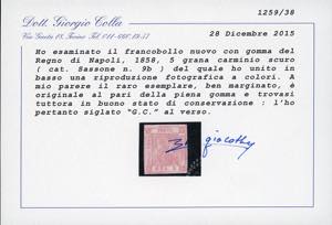 1859 - 5 grana carminio scuro, II ... 