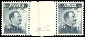 PISCOPI 1916 - 20 cent. su 15 cent. Michetti ... 