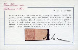1858 - 10 grana rosa brunastro, I ... 