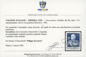 1925 - 1 lira azzurro, Giubileo, ... 