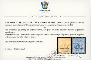 SEGNATASSE 1903 - 50 e 100 lire, ... 