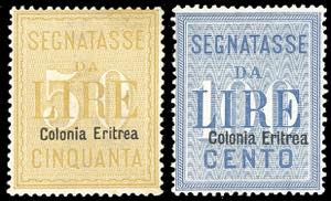 SEGNATASSE 1903 - 50 e 100 lire, alti ... 