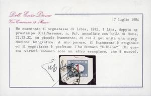 SEGNATASSE 1915 - 1 lira, doppia ... 