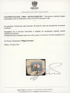 SEGNATASSE 1915 - 1 lira, doppia ... 