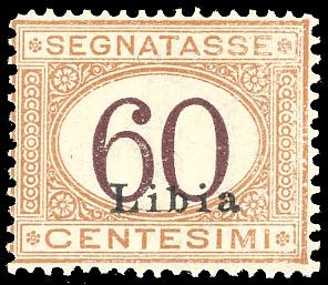 SEGNATASSE 1925 - 60 cent. cifra bruna (11), ... 
