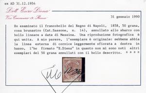 1858 - 50 grana rosa brunastro ... 