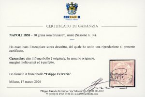 1858 - 50 grana rosa brunastro ... 