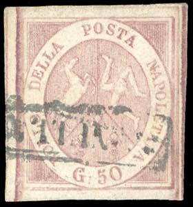 1858 - 50 grana rosa brunastro (14), usato, ... 