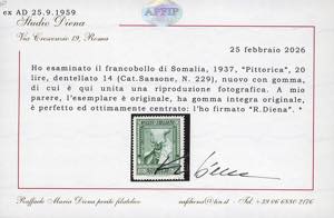 1937 - 20 lire verde Pittorica, ... 