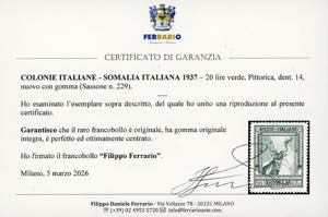 1937 - 20 lire verde Pittorica, ... 