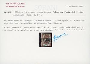 1859 - 10 grana rosso bruno, falso ... 