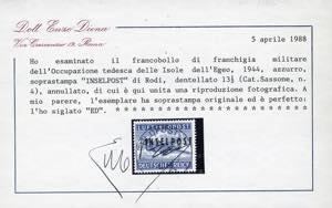 OCCUPAZIONE TEDESCA EGEO 1944 - ... 