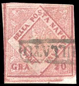 1860 - 20 grana carminio smorto, falso per ... 