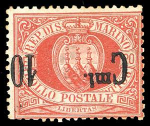 1892 - 10 cent. su 20 cent., soprastampa ... 