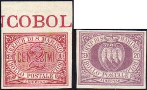 1894 - 2 cent. Stemma, 20 cent. Veduta, ... 