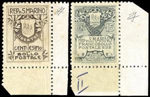 1910 - Stemma, fondo giallo (49/50), nuovi, ... 