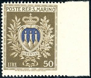 1946 - 50 lire Stemmi, non dentellato a ... 