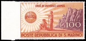 1946 - 100 lire UNRRA, non dentellato a ... 