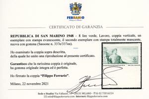 1948 - 8 lire Lavoro, stampa ... 