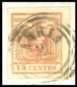 1856 - 15 cent. rosso vermiglio, ... 