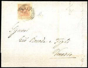 1856 - 15 cent. rosso vermiglio, III tipo, ... 