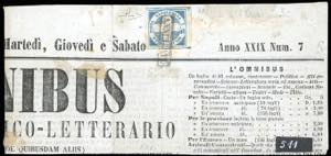 1861 - 1/2 tornese azzurro Crocetta (16), ... 