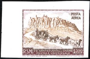 1951 - 300 lire UPU, non dentellato (95a), ... 