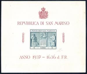 1937 - 5 lire Indipendenza, foglietto (1), ... 