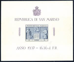 1937 - 5 lire Indipendenza, foglietto (1), ... 