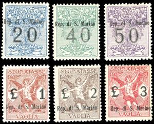 1924 - Soprastampati, serie completa (1/6), ... 