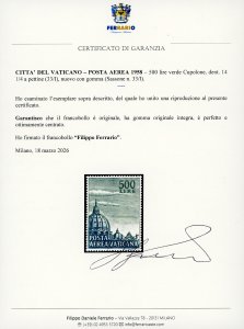 POSTA AEREA 1958 - 500 lire ... 