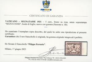 SEGNATASSE 1931 - 5 cent., senza ... 