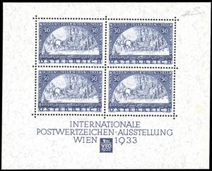 AUSTRIA FOGLIETTI 1933 - WIPA, foglietto ... 