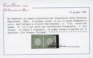 1861 - 1/2 tornese verde, coppia ... 