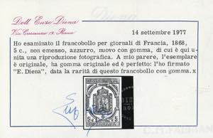 FRANCIA GIORNALI 1868 - 5 cent. ... 