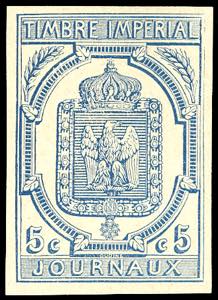 FRANCIA GIORNALI 1868 - 5 cent. azzurro, non ... 