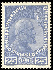 LIECHTENSTEIN 1916 - 25 h. oltremare ... 