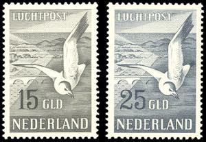 OLANDA POSTA AEREA 1951 - Gabbiani, serie ... 