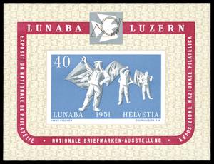 SVIZZERA FOGLIETTI 1951 - Lunaba, foglietti ... 