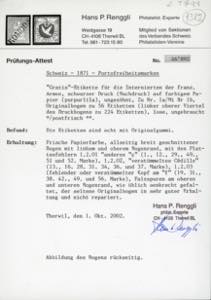 SVIZZERA FRANCHIGIA 1871 - Marca ... 