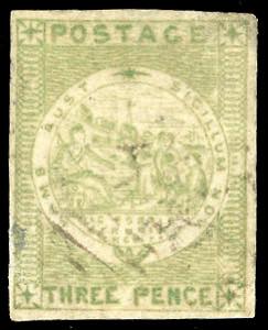 BRITISH COLONIES-NEW SOUTH WALES 1850 - 3 p. ... 