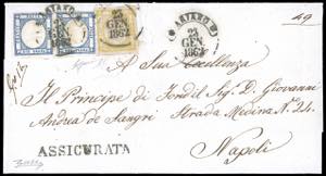 1862 - 20 grana giallo arancio, 2 grana ... 