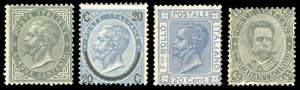 REGNO DITALIA 1863/1889 - Quattro esemplari ... 