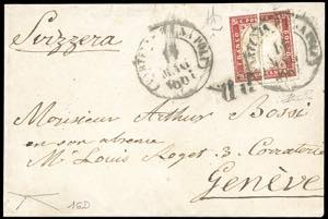 1861 - 40 cent. rosso carminio, IV emissione ... 