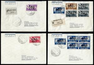 TRIESTE A POSTA AEREA 1948 - Quattro buste ... 