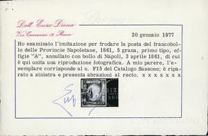 1861 - 5 grana carminio, falso per ... 